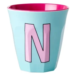 Online RICE melamin cup medium letter - N 30 cl, Mint PinkBlue