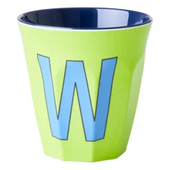 Children's Mugs|Plastic Cups^RICE melamin cup medium letter - W 30 cl, Lime green BlueGreen