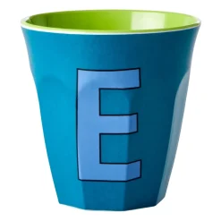 Children's Mugs|Plastic Cups^RICE melamin cup medium letter - E 30 cl, Emerald green BlueGreen