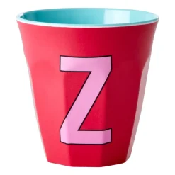 RICE melamin cup medium letter - Z 30 cl, Red kiss RedPink