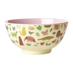 Children's Tableware^RICE melamine bowl medium, Sweet Jungle Print-Soft Pink