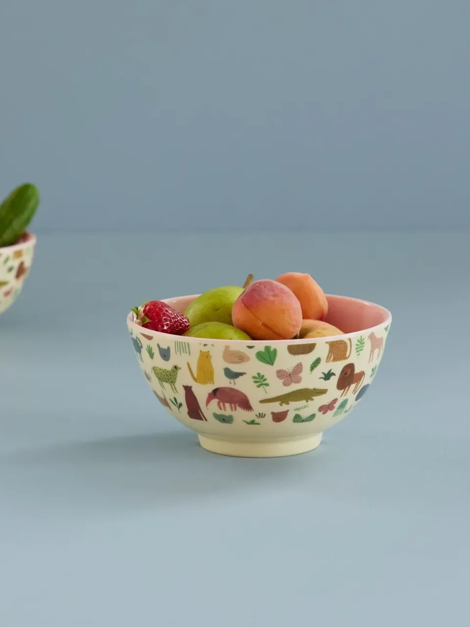 Children's Tableware^RICE melamine bowl medium, Sweet Jungle Print-Soft Pink