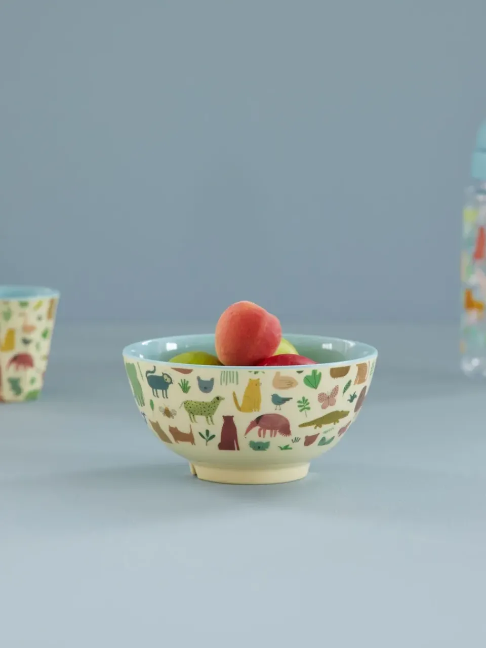 Children's Tableware^RICE melamine bowl medium, Sweet Jungle Print-Soft Blue