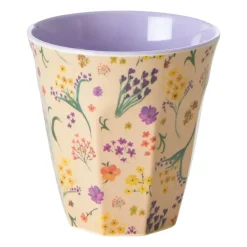Best RICE melamine cup medium, Wild flower PurpleMulti