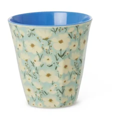 Plastic Cups^RICE melamine cup medium, Summer bloom Blue
