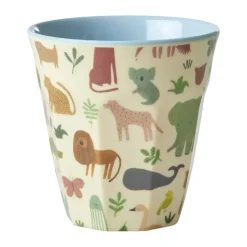 Children's Mugs|Plastic Cups^RICE melamine cup medium, Sweet Jungle Print-Soft Blue