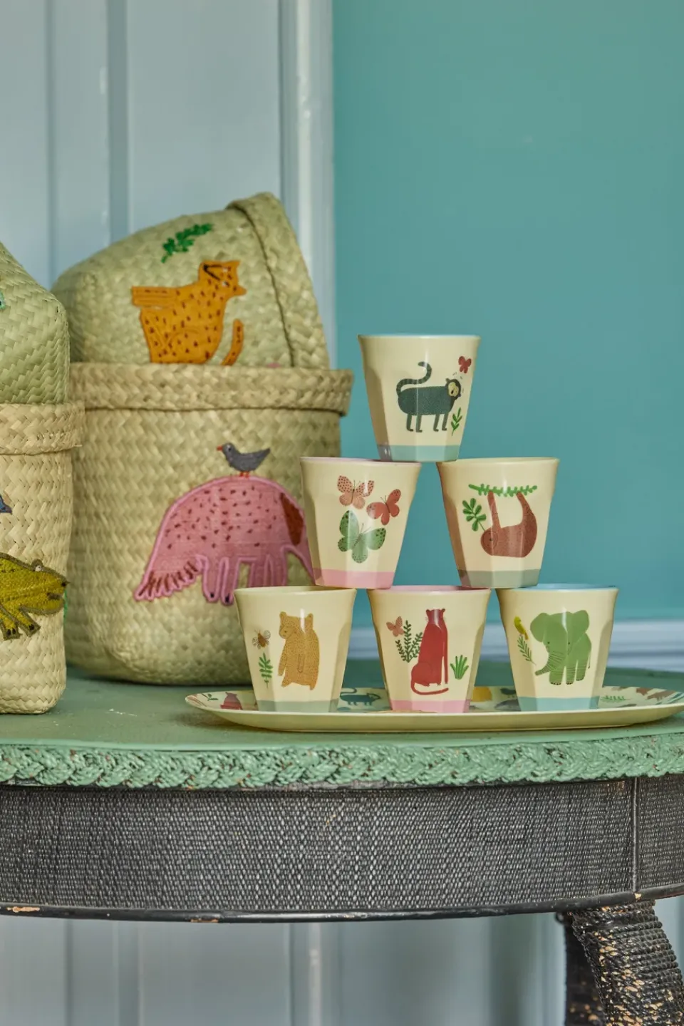 Clearance RICE melamine cup small 6-pack, Sweet Jungle Multi