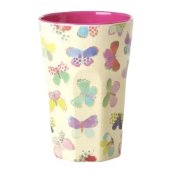 Plastic Cups^RICE melamine mug high, Butterfly Multi
