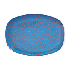 Plastic Plates^RICE melamine plate 22x30 cm, Cherry BluePink