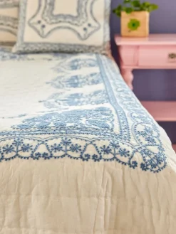 Cotton Blankets & Throws^RICE quilted blanket 140x200 cm, White