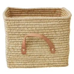 New RICE raffia storage basket, Nature Brown