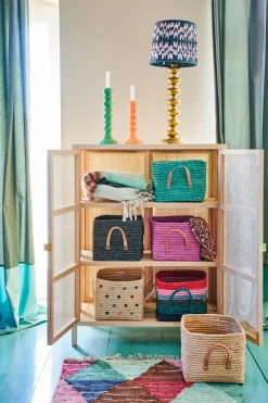 New RICE raffia storage basket, Nature Brown
