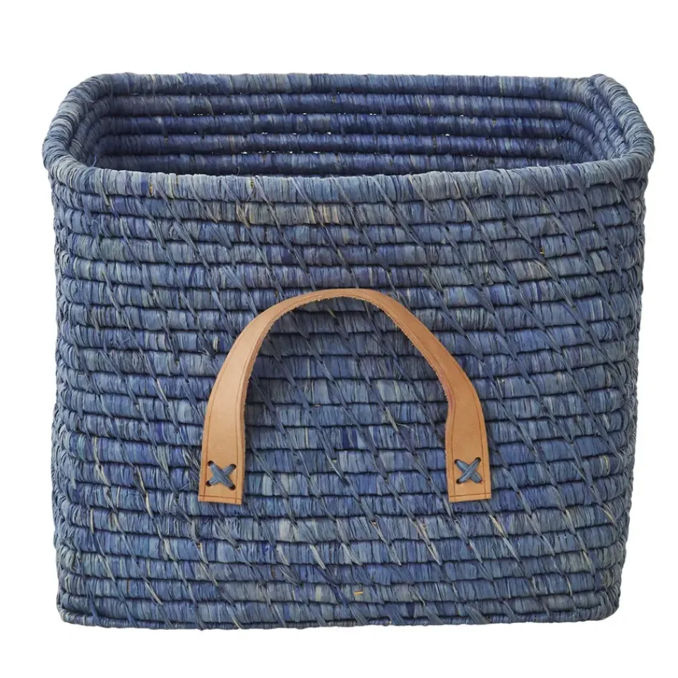 Storage For The Kids Room|Storage Baskets^RICE raffia storage basket, Blue