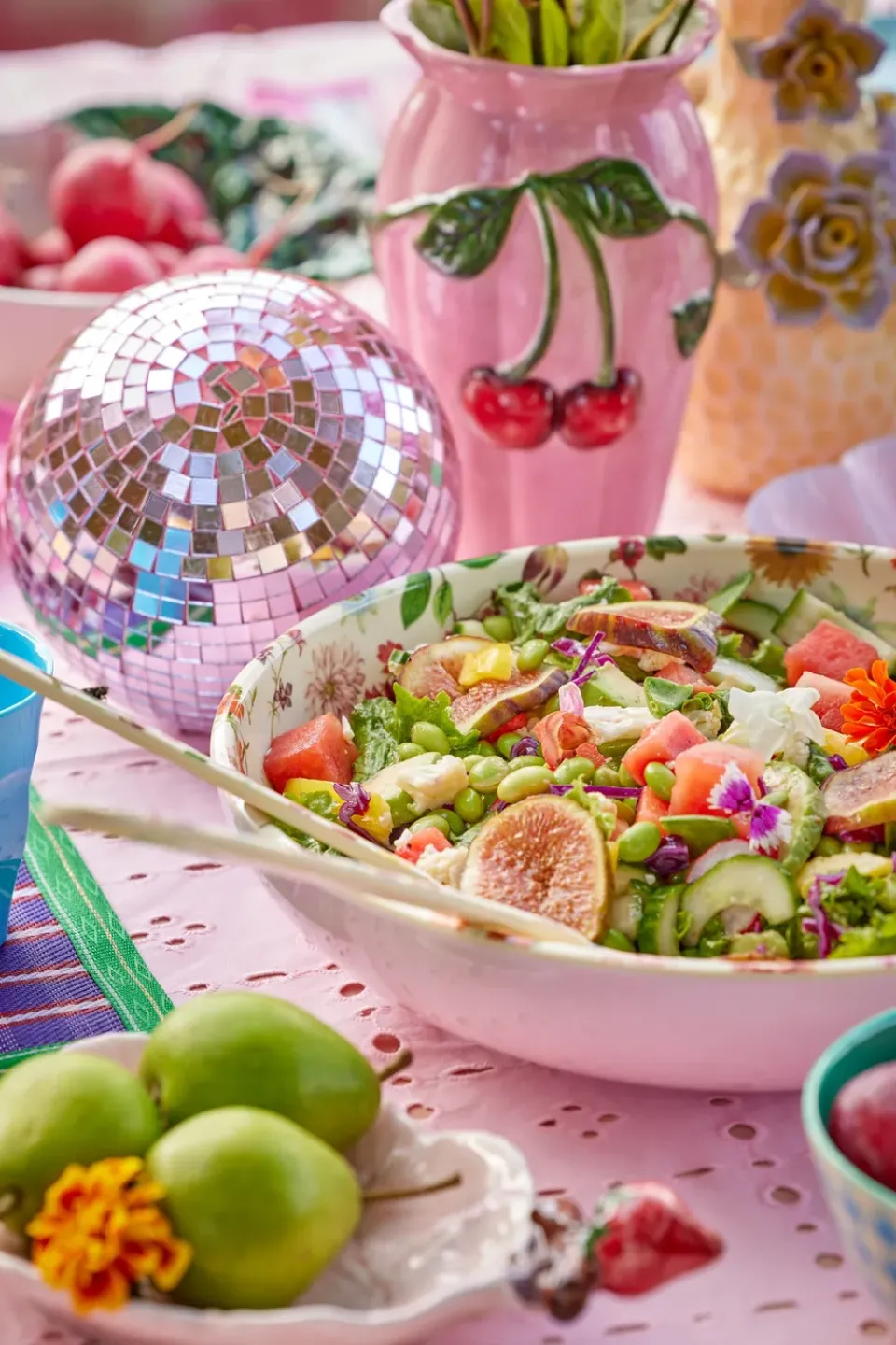 Online RICE salad bowl melamine Ø29.9 cm, Floras Dream Multi