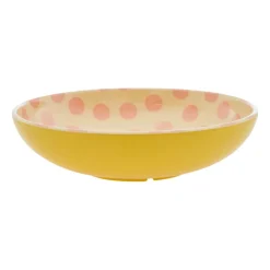 Outlet RICE salad bowl melamine Ø29.9 cm, Pink dots-yellow YellowPink