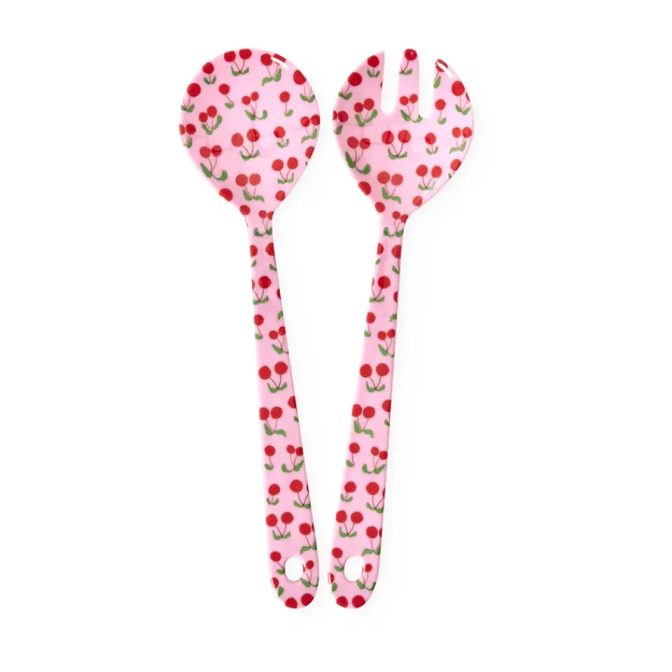 Salad Servers^RICE salad servers melamine 2 pieces, Cherry Pink