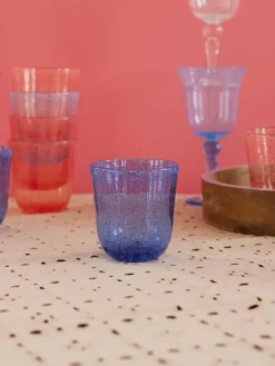 Plastic Glasses^RICE tumbler glass bubble design acrylic 41 cl, Blue