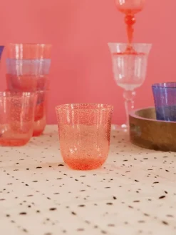 Outlet RICE tumbler glass bubble design acrylic 41 cl, Peach Orange