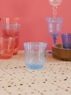 Plastic Glasses^RICE tumbler glass bubble design acrylic 41 cl, Mint GreenBlue
