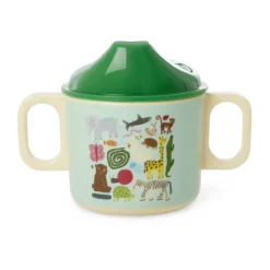 Discount RICE wildlife children's mug with two handles 25 cl, Mint Green