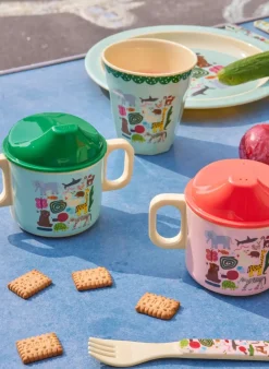 Clearance RICE wildlife children's mug with two handles 25 cl, Pink