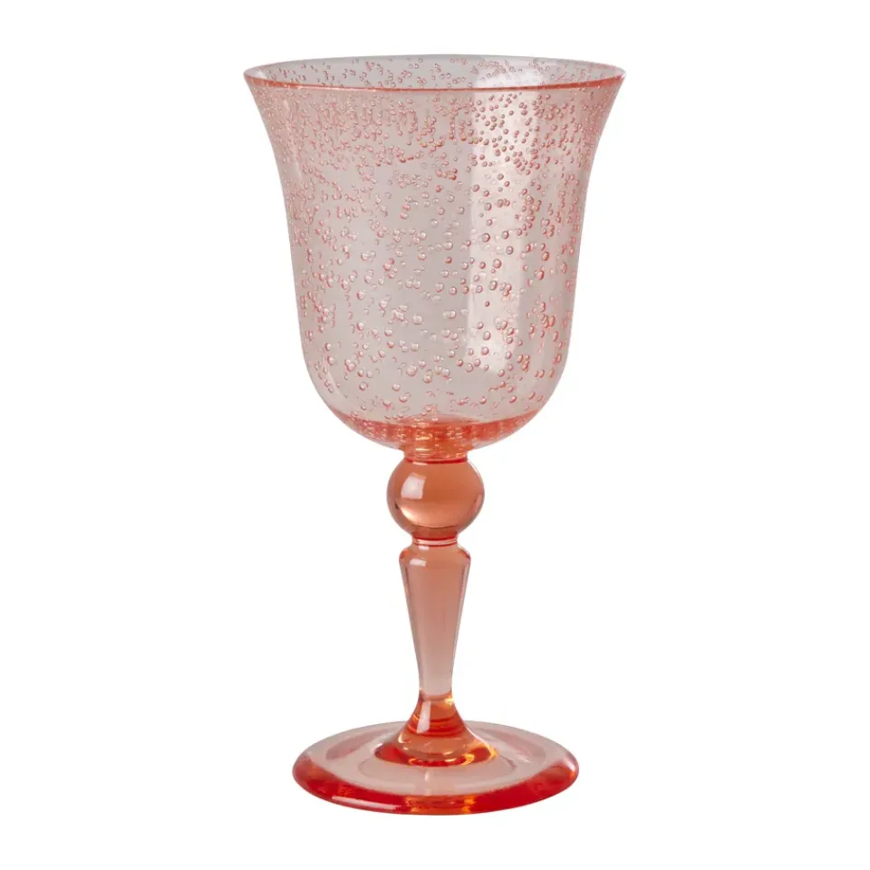 RICE wine glass bubble design 36 cl, Peach Orange