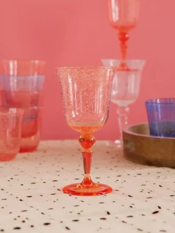 RICE wine glass bubble design 36 cl, Peach Orange