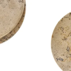 Coasters^Scandi Living Ridge glass coasters Ø10 cm 4-pack, Marble Brown
