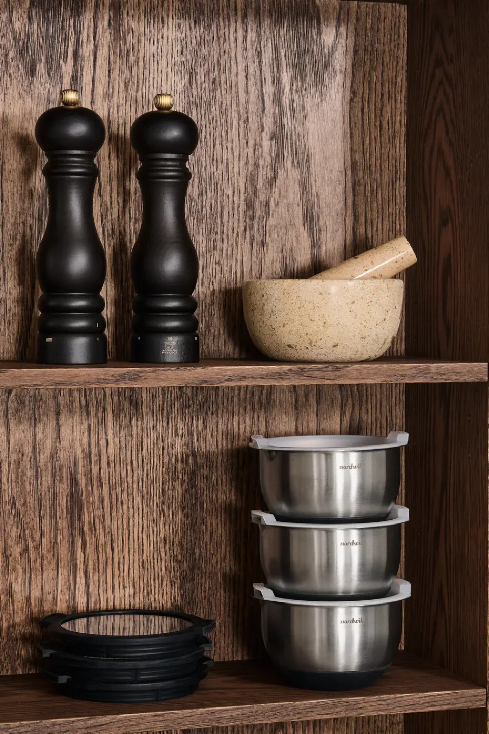 Outlet Scandi Living Ridge mortar Ø14x7 cm, Marble Brown