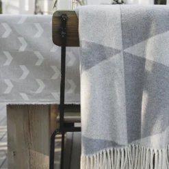 Cotton Blankets & Throws^Scandi Living Rime cotton throw, fog Grey