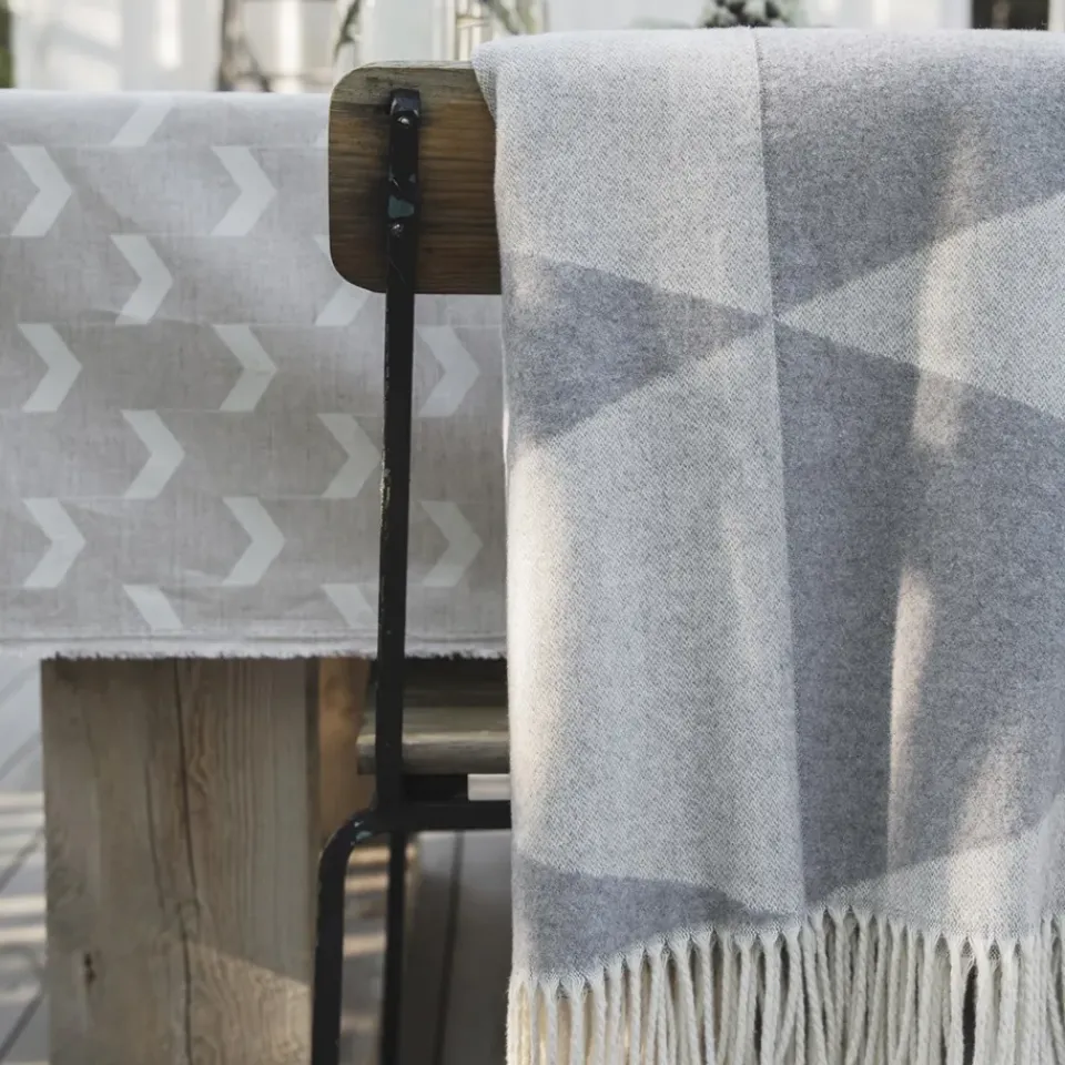 Cotton Blankets & Throws^Scandi Living Rime cotton throw, fog Grey