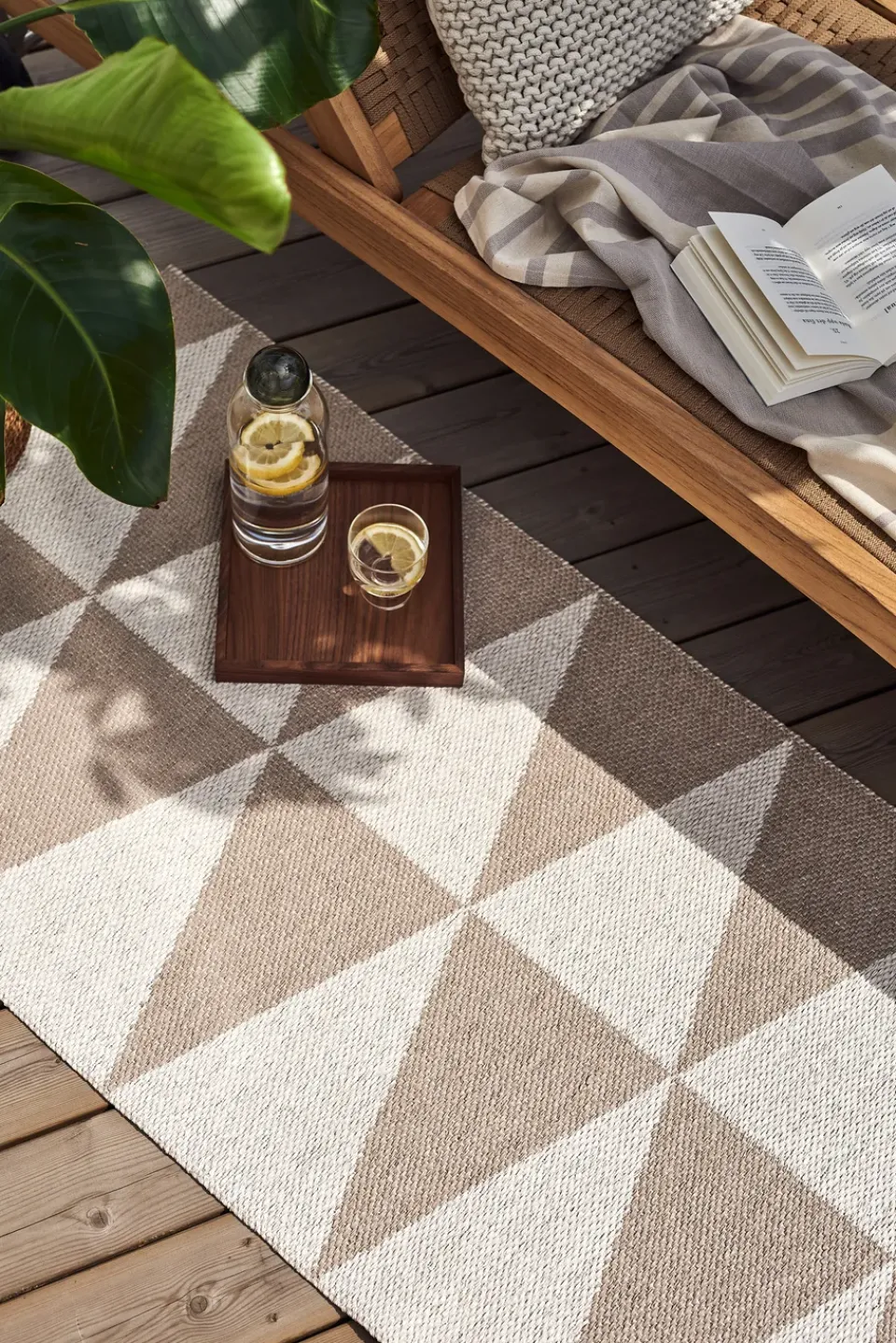 Rug Runners|Rugs For Outdoors^Scandi Living Rime plastic rug greige, 70x150cm Beige