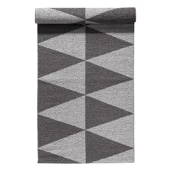 Discount Scandi Living Rime plastic rug , 70x200cm Grey