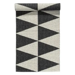 Clearance Scandi Living Rime rug black, 70x200 cm BlackWhite