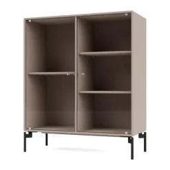 Display & Glass Cabinets|Display & Glass Cabinets^Montana Ripple II display cabinet 69.6x82.2x30 cm, Mushroom-legs black Beige