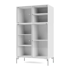 Display & Glass Cabinets|Display & Glass Cabinets^Montana Ripple III display cabinet 69.6x117.6x38 cm, New-legs chrome White