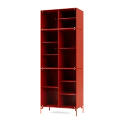 Display & Glass Cabinets|Display & Glass Cabinets^Montana Ripple IV display cabinet 69.6x187.2x38 cm, Rosehip-legs rosehip Orange