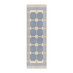 Rug Runners^Layered Röllakan Ruth hallway carpet, Summer sky, 75x240 cm Blue