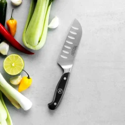 Santoku Knives^Robert Welch professional santoku knife 12 cm, Stainless steel Silver-colouredBlack