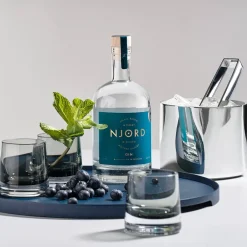 Zone Denmark Rocks ice bucket with pliers, smooth Silver-coloured