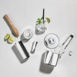 Online Zone Denmark Rocks shaker 40 cl, smooth Silver-coloured