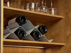 Discount Zone Denmark Rocks wine rack, Warm Grey