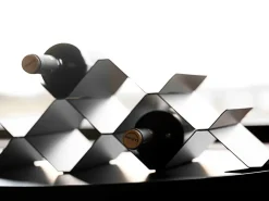 Discount Zone Denmark Rocks wine rack, Warm Grey