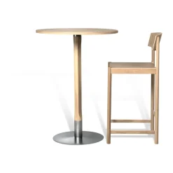 Bar Tables^Mavis Rod bar table Ø70 cm, White pigmented matte lacquered oak Beige