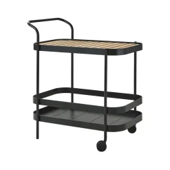 Table For Outdoor Use^Cane-line Roll serving trolley, Lava , incl. teak tabletop Grey