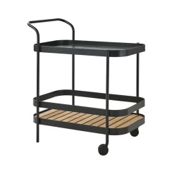 Table For Outdoor Use^Cane-line Roll serving trolley, Lava , incl. teak tabletop Grey