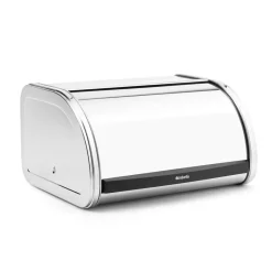 Discount Brabantia Roll Top bread bin small, brilliant steel Silver-coloured