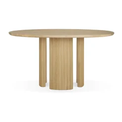 Clearance Ethnicraft Roller Max mat table, Oak, Ø150 cm Beige