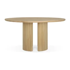 Clearance Ethnicraft Roller Max mat table, Oak, Ø150 cm Beige
