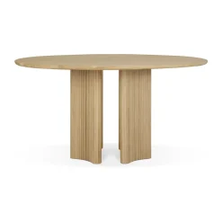 Clearance Ethnicraft Roller Max mat table, Oak, Ø150 cm Beige